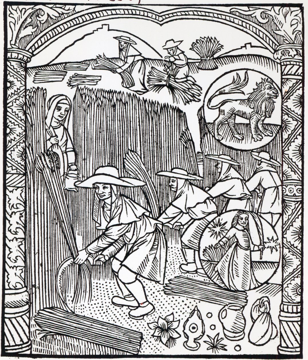 Der Monat August, aus einem Hirtenkalender, 1496 von French School