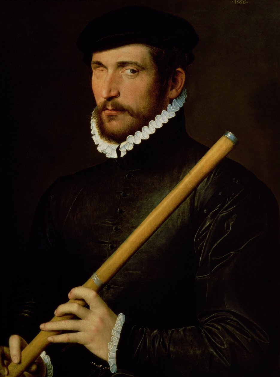 Der einäugige Flötenspieler, 1566 von French School