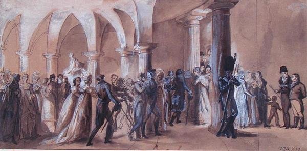 Das Peristyl im Théâtre Français, ca. 1822 von French School