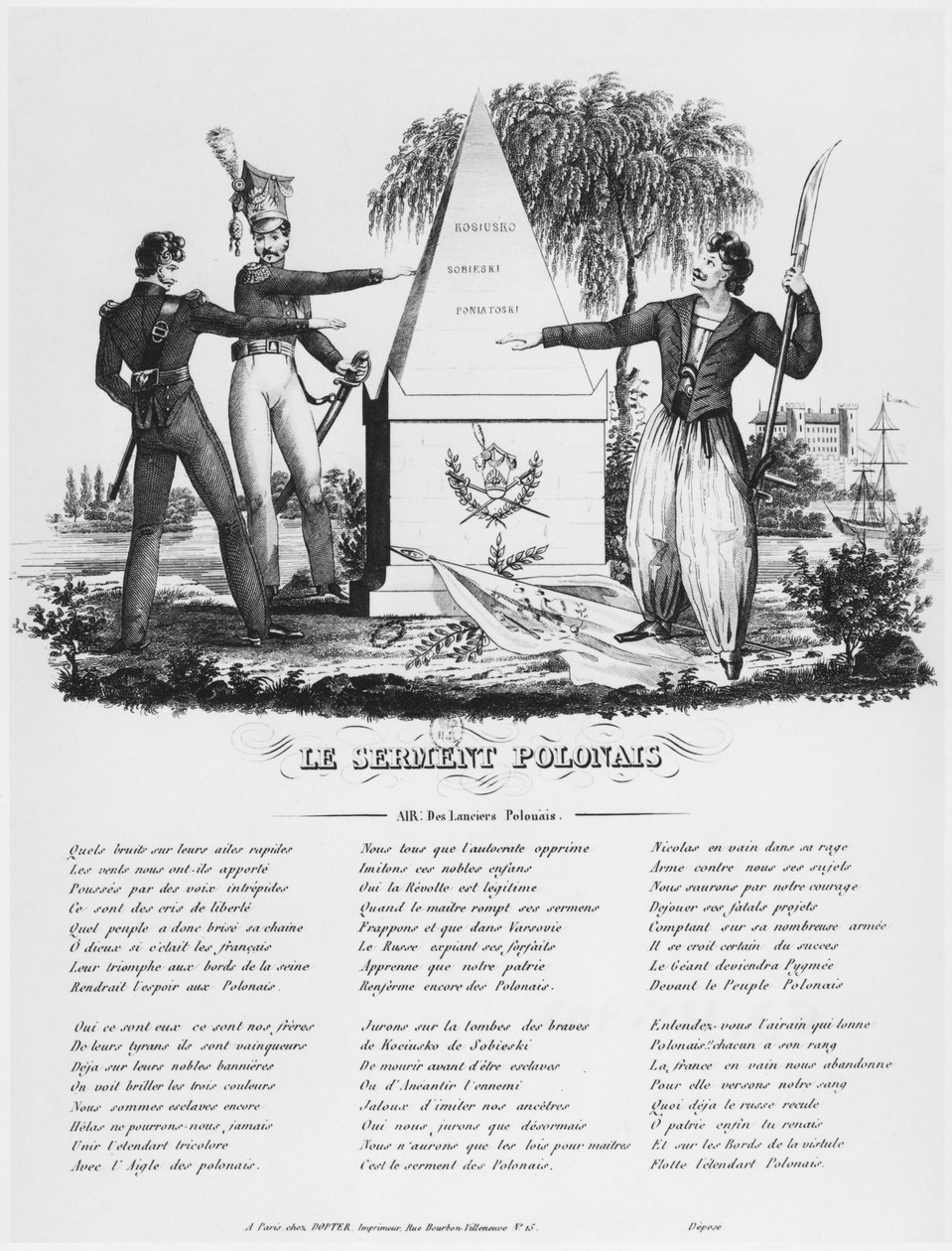 Der polnische Eid, Lied der polnischen Lanzenreiter, ca. 1830 von French School