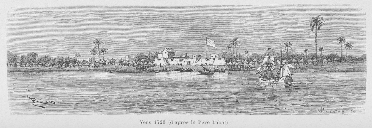 Der Saint-Louis-Fluss im Jahr 1720, Senegal, Illustration aus 
