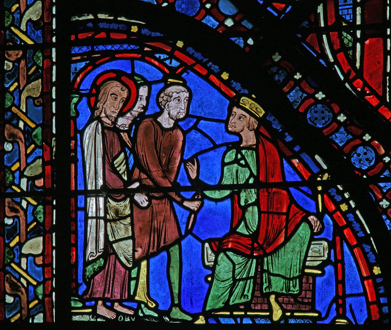 Das St. Jakobus Fenster: Jakobus vor Herodes von French School