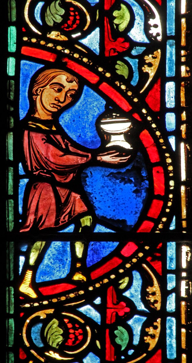 Das St. Lubin-Fenster: Stifter - Weinmacher von French School