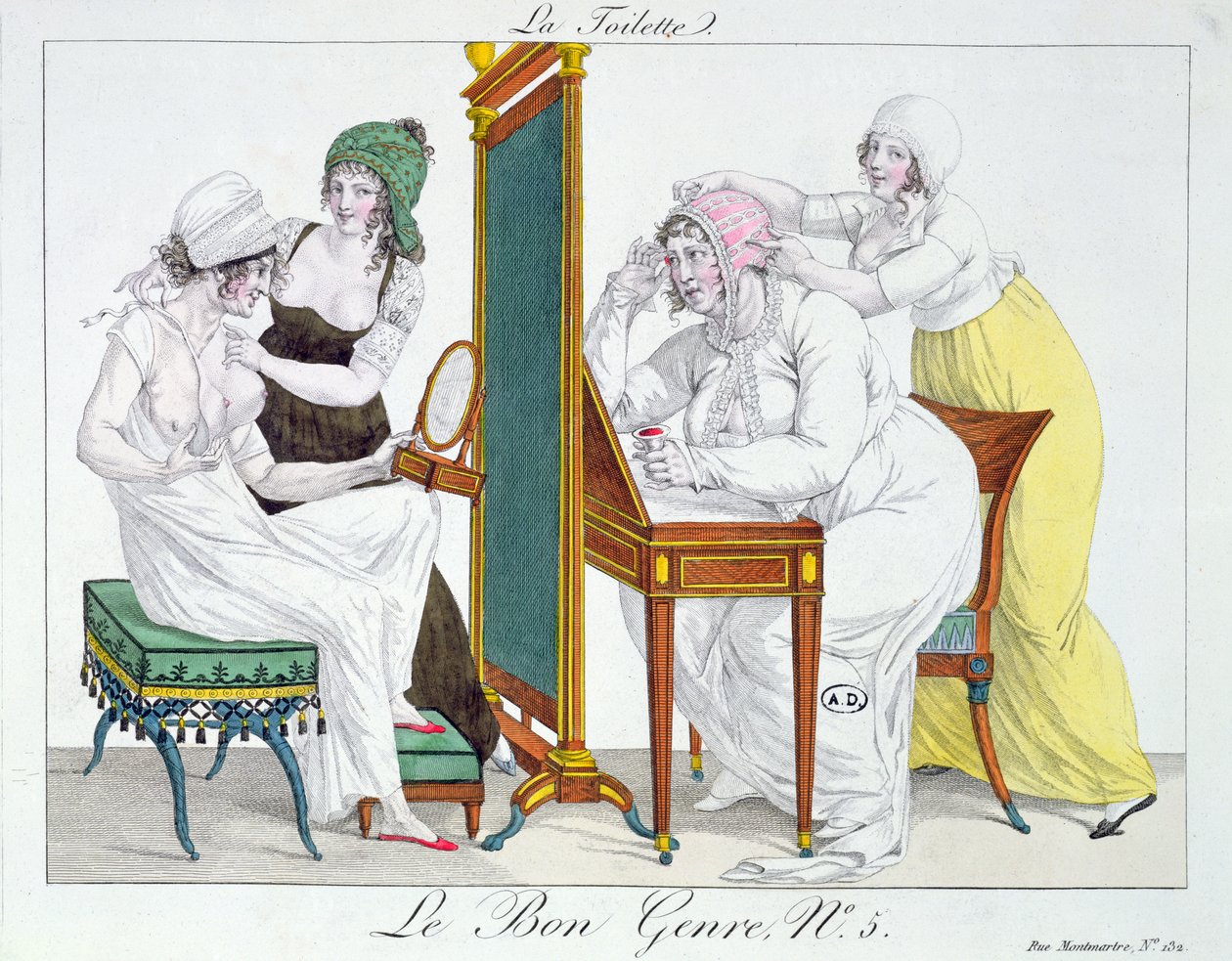 Die Toilette, aus der Serie Le Bon Genre, frühes 19. Jahrhundert von French School