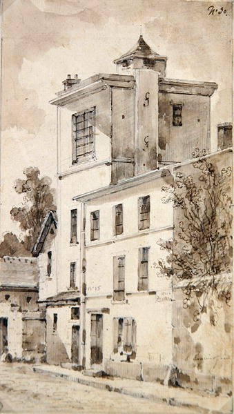 Der Turm, in dem Louis-Jacques Daguerre seine Entdeckungen machte von French School
