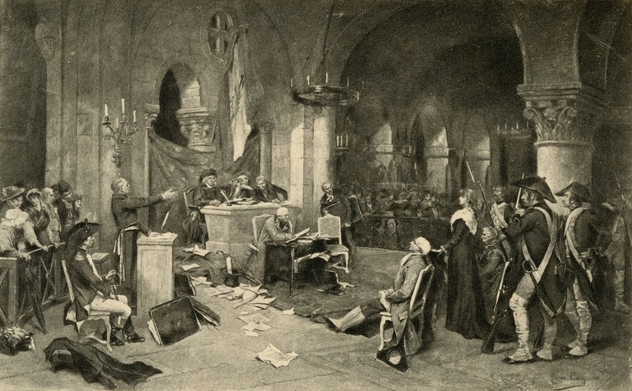 Der Prozess von Marie-Antoinette am 16. Oktober 1793 von French School