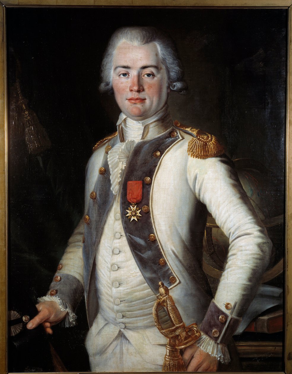 Der Viscount von Lostanges: Jean-Louis de Lostanges (1752-1822), Kapitän der Infanterie, trägt das Kreuz von Saint-Louis, anonymes Porträt der französischen Schule. 1786, Musée de l