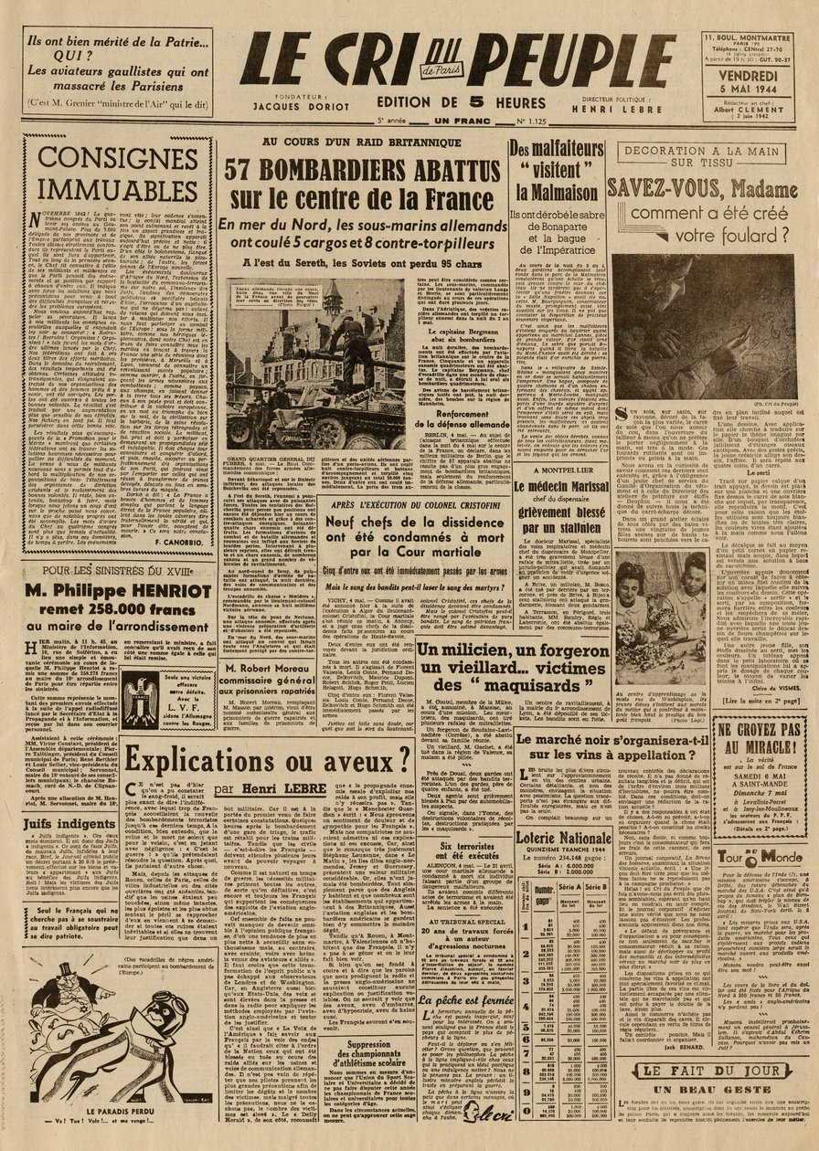 Der Schrei des Volkes - Freitag, 5. Mai von French School