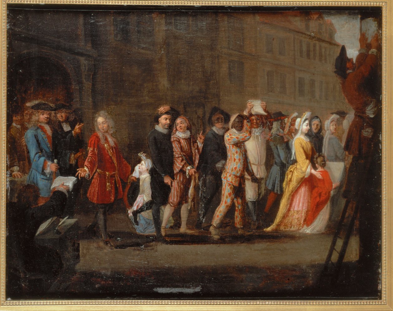 Die Vertreibung der Schauspieler nach der Unterdrückung der Commedia dell