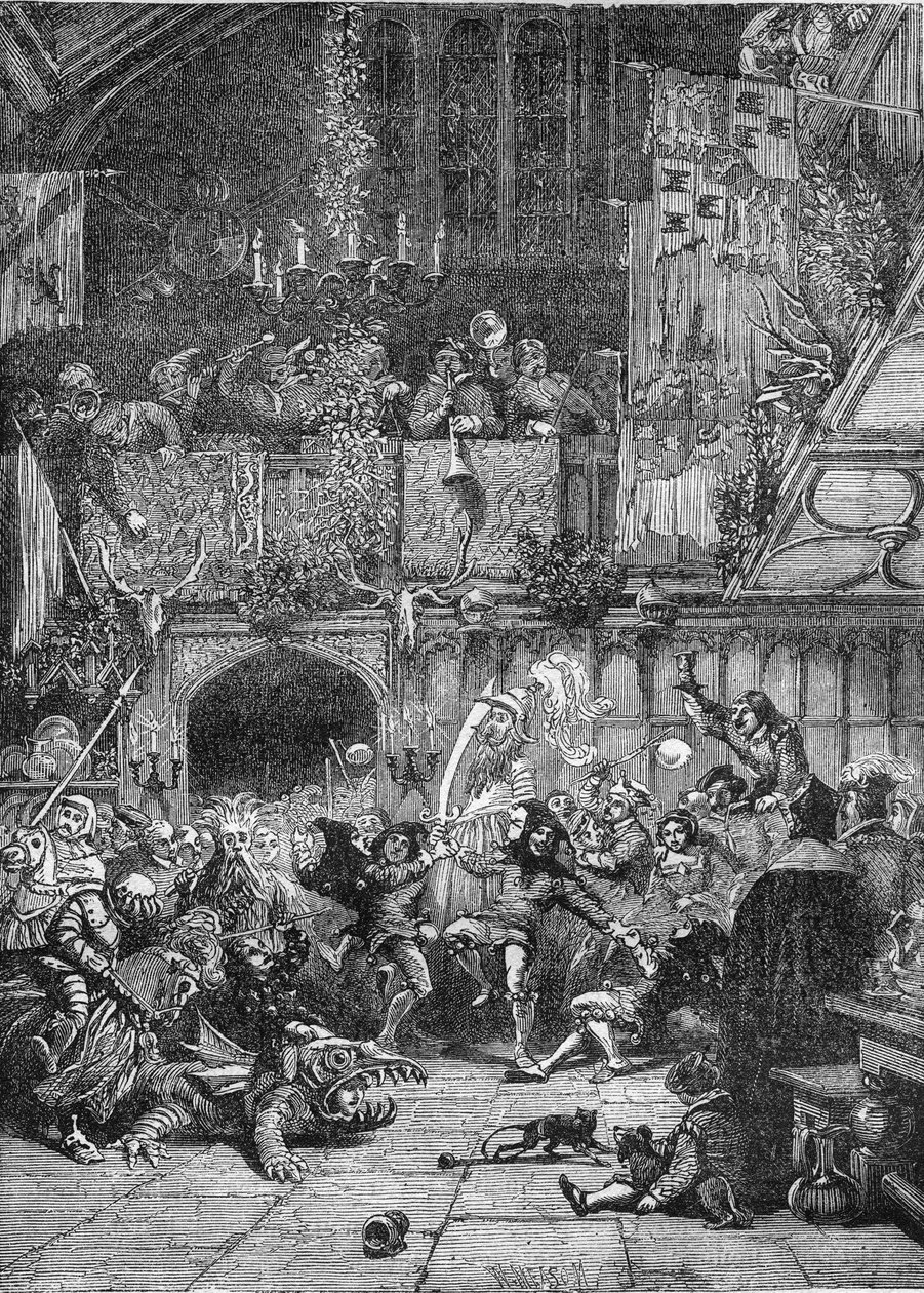 Das Fest der Narren, Gravur in „Die Geschichte der Prostitution und Ausschweifung“ von Dr. Th. -F. Debray von French School