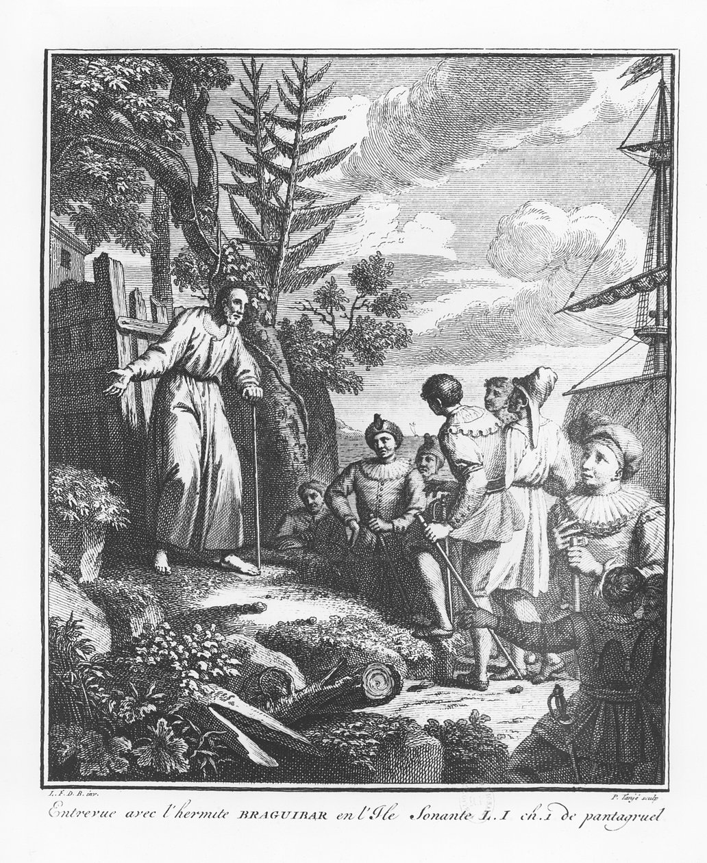 Das Treffen mit Braguibar auf der Insel Sonante, Illustration aus 