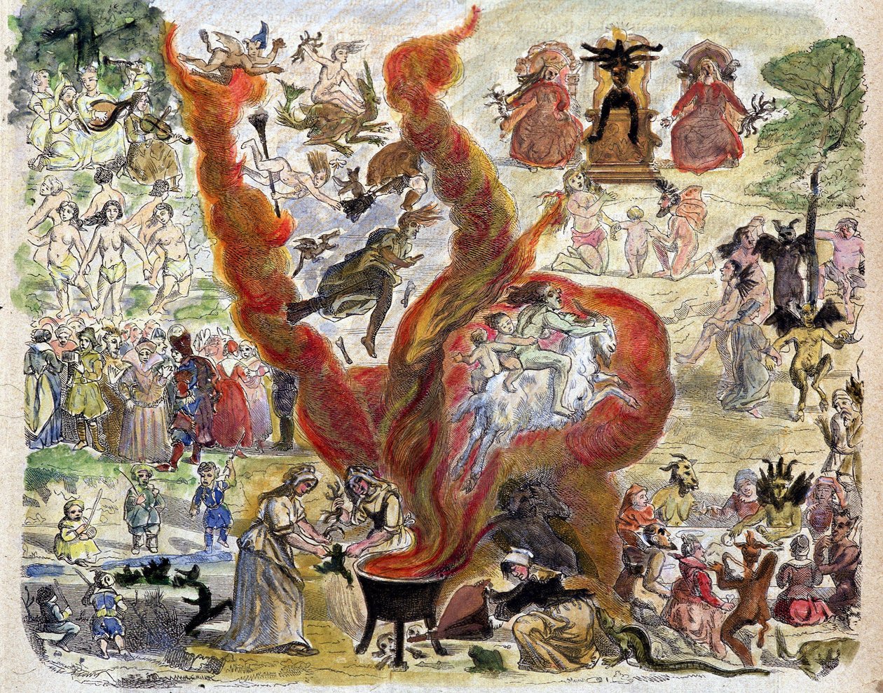 Die Aberglauben des Jahres Tausend (1000): der Sabbat - in Geschichte der Päpste von French School