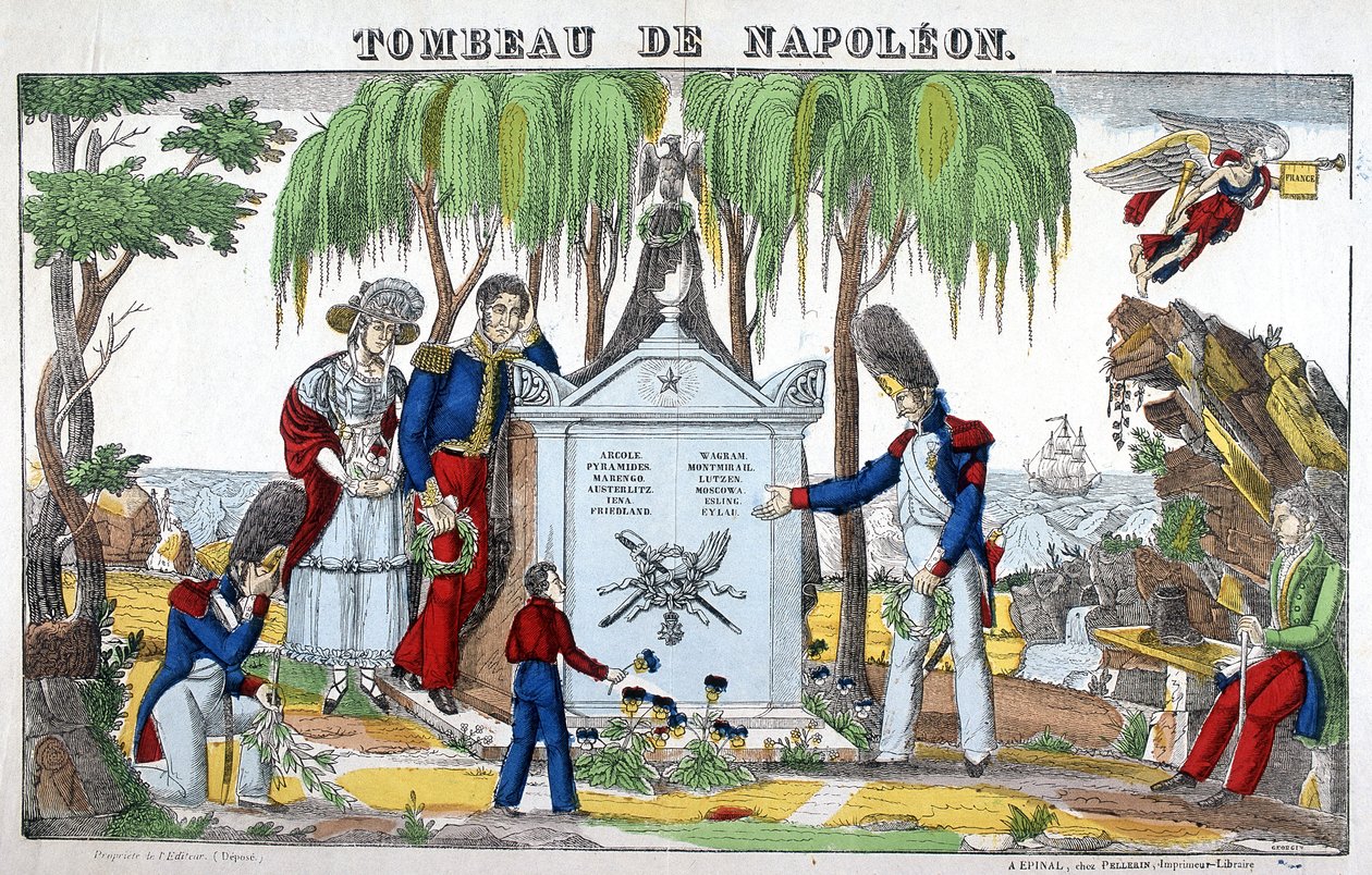 Das Grab von Napoleon Bonaparte auf der Insel St. Helena. Bild von Epinal von French School