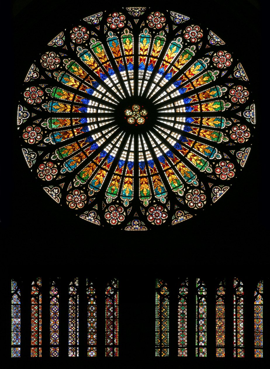 Die Westrose (Rosettenfenster - innen) von French School