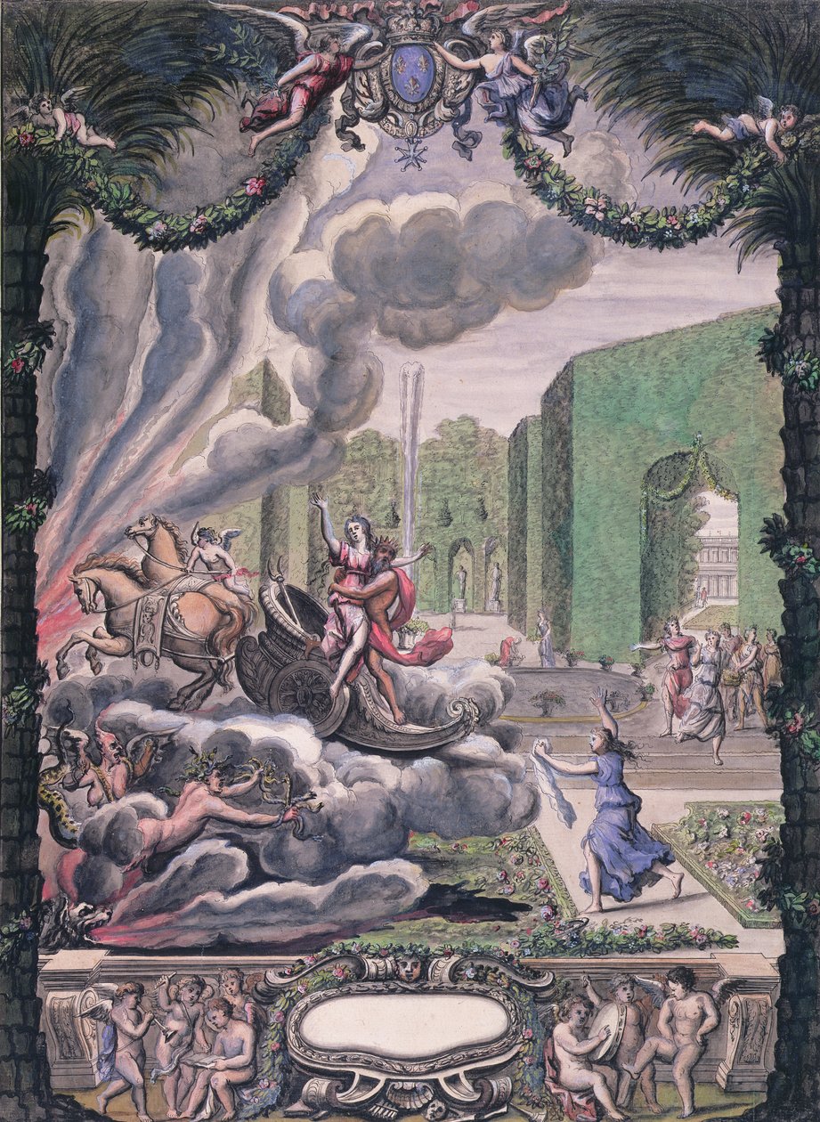 Theaterszene, spätes 17. Jahrhundert von French School
