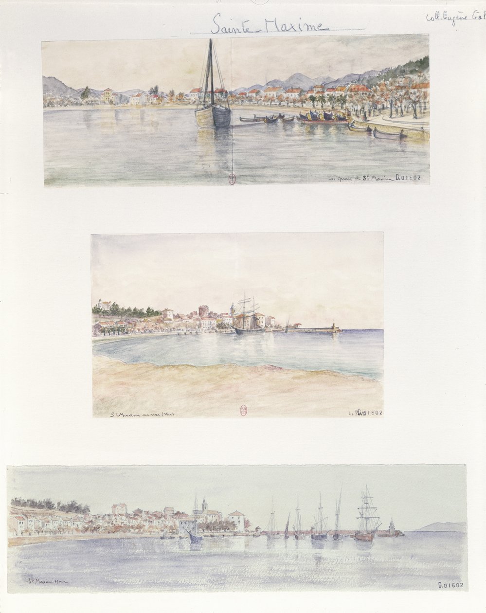 Drei Ansichten von Sainte Maxime von French School