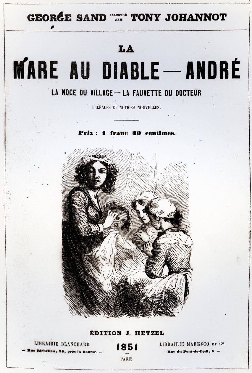 Titelseite von Der Teufelspool von George Sand, illustriert von Tony Johannot, 1851 von French School
