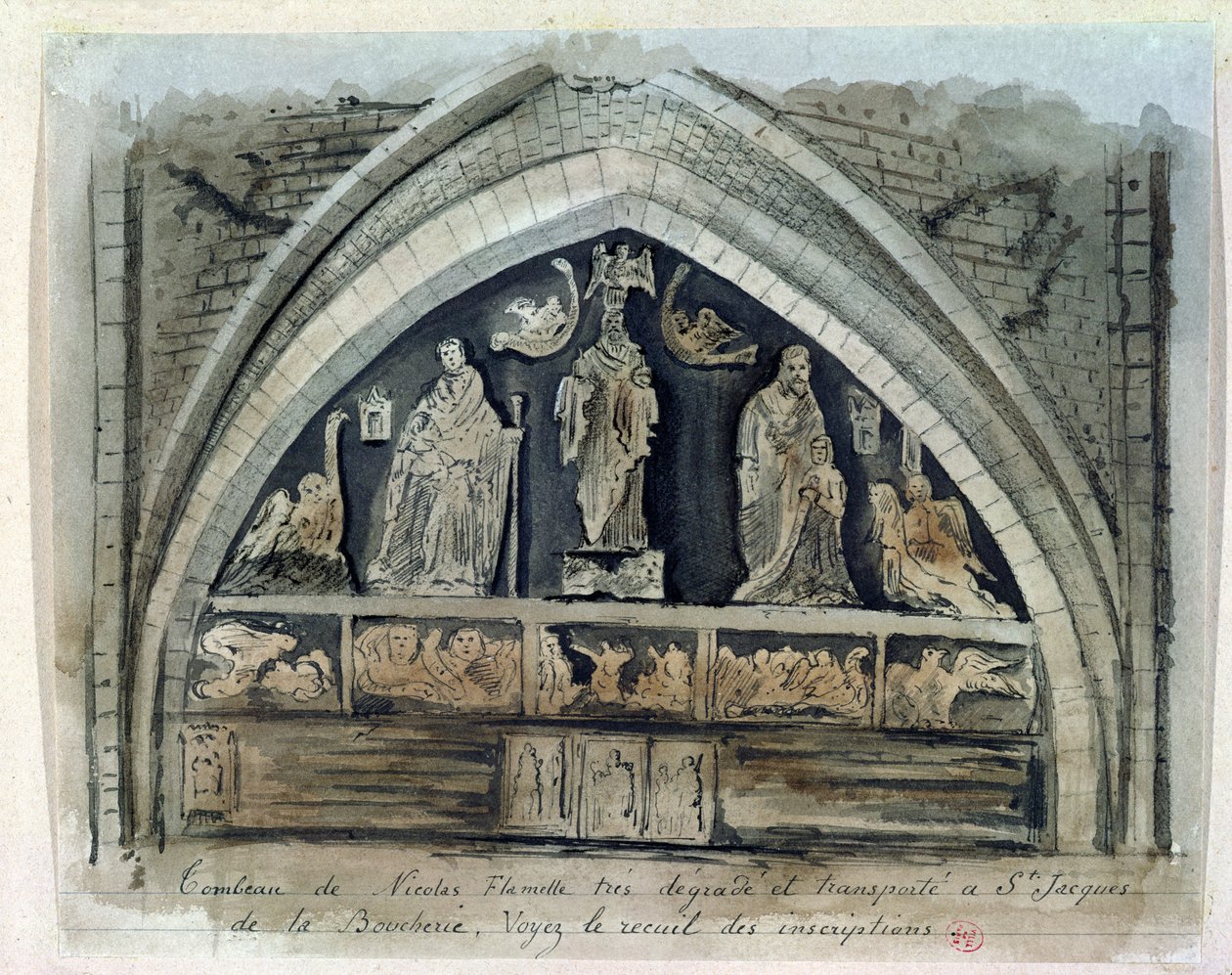 Grab von Nicolas Flamel auf dem Friedhof der Unschuldigen von French School