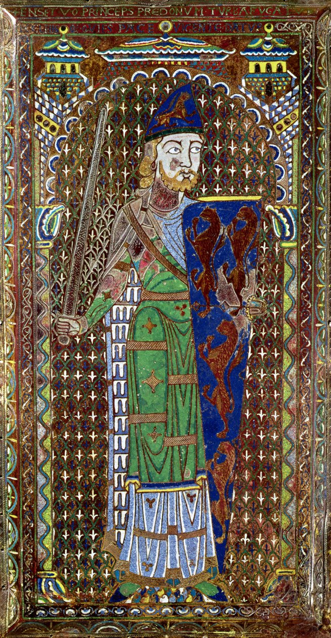 Grabplatte von Geoffrey Plantagenet (1113-51) aus der Kathedrale von St. Julien, Le Mans, ca. 1151-55 von French School