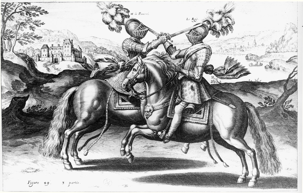 Turnierszene zwischen Henri IV (1553-1610) und Antoine de Pluvinel (1555-1620) von French School