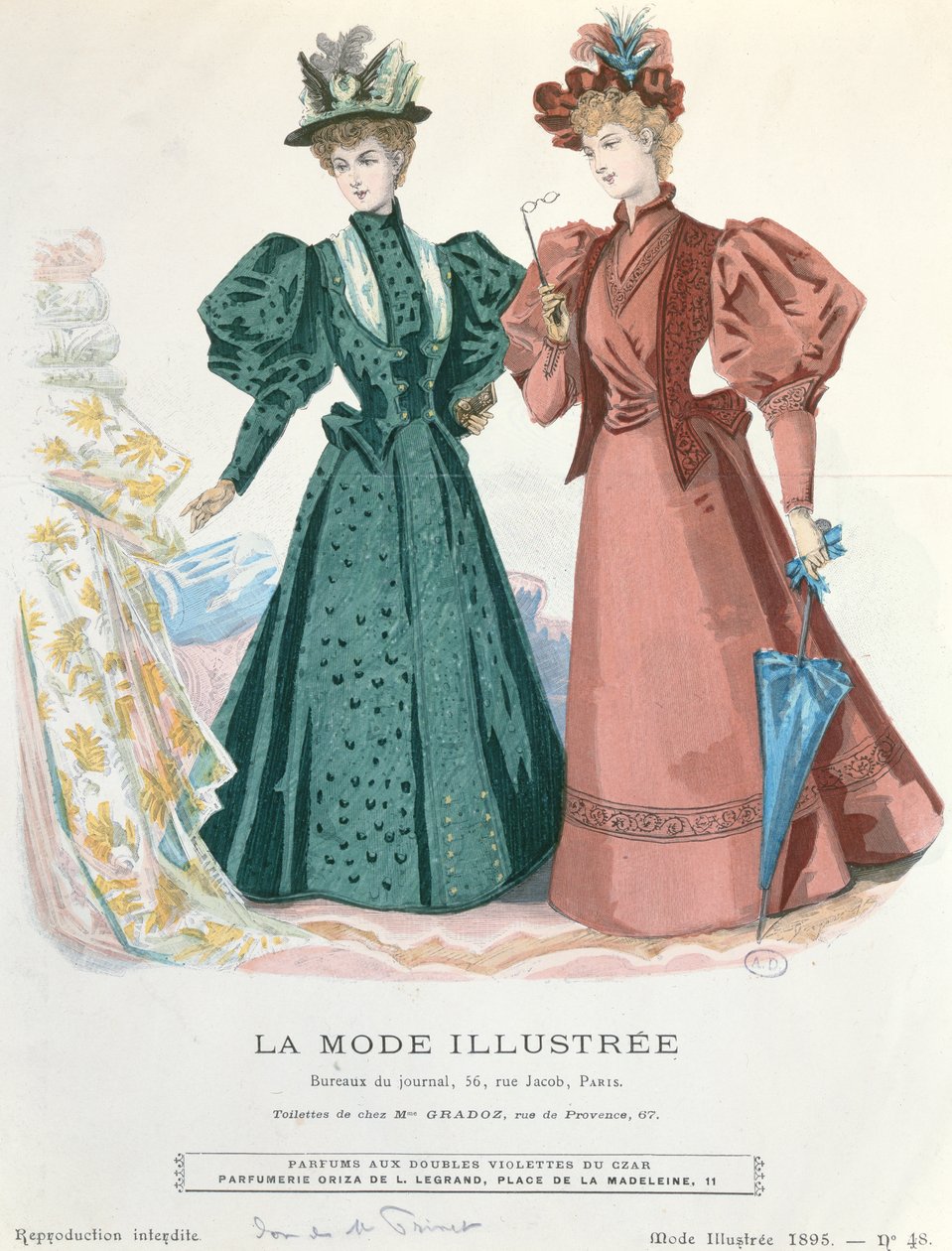 Zwei Frauen, aus La Mode Illustrée, 1895 von French School