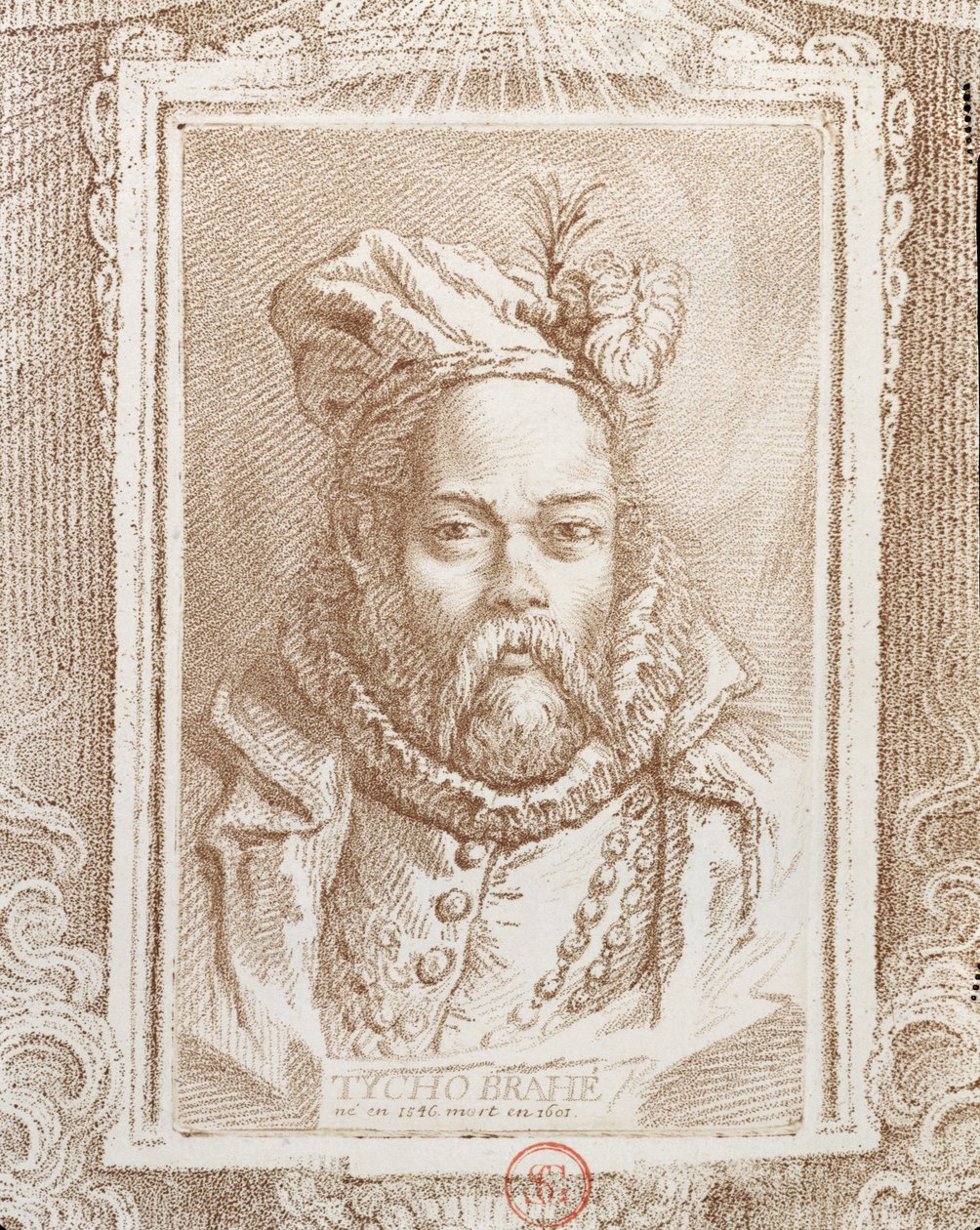 Tycho Brahe (1546-1601), Illustration aus Histoire des Mathématiciens von Alexandre Saverien (1720-1805), veröffentlicht in Paris 1766 von French School