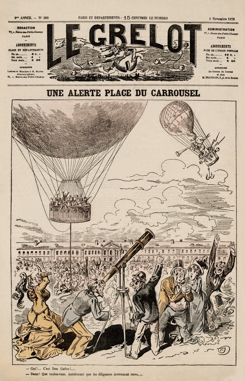 Une Alerte, Place du Carrousel, aus Le Grelot, 3. November von French School