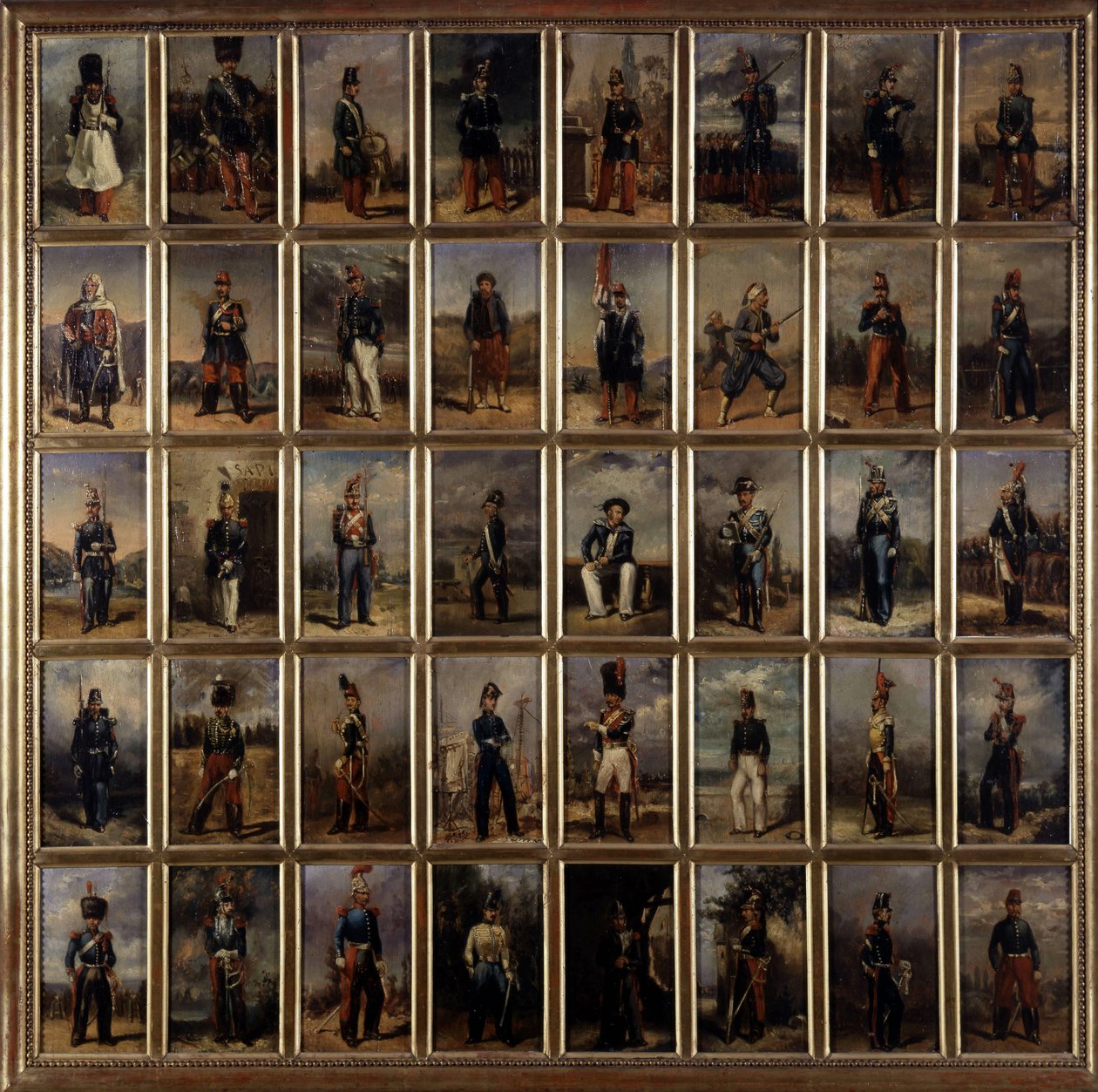 Uniform des 1. und 2. Kaiserreichs, Malerei auf Holz, späte 19. Jahrhundert von French School