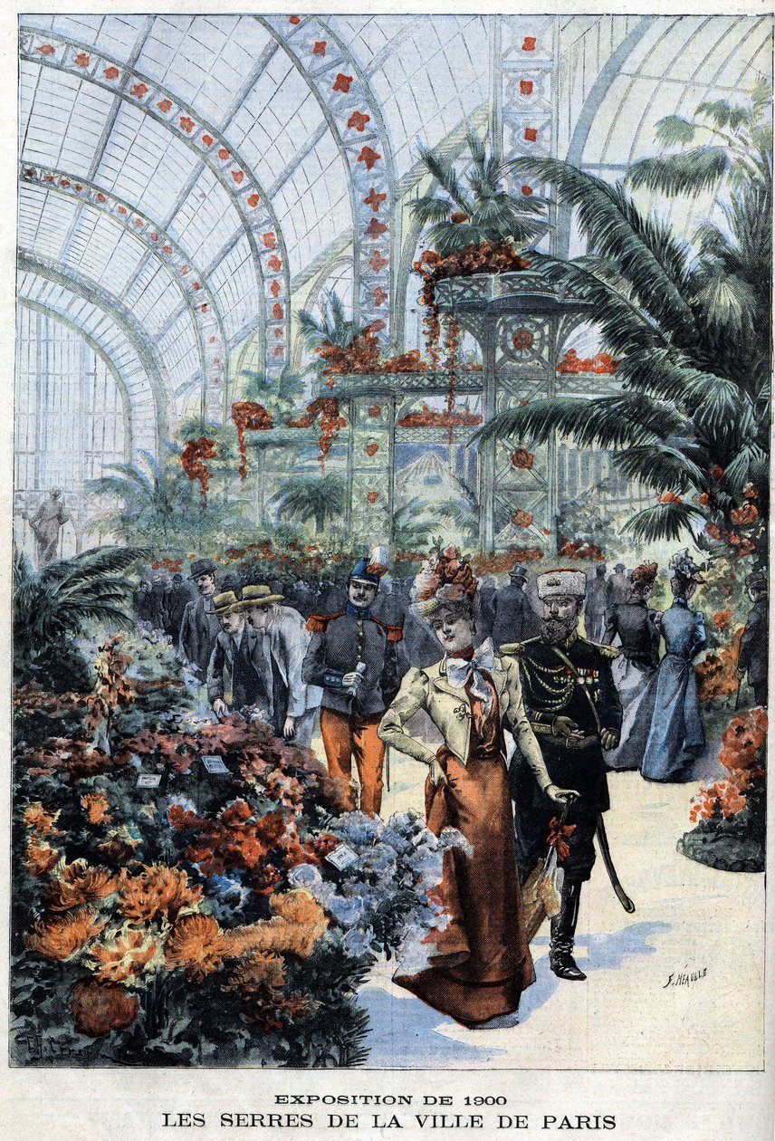 Weltausstellung von Paris im Jahr 1900: die Gewächshäuser im Palais de l