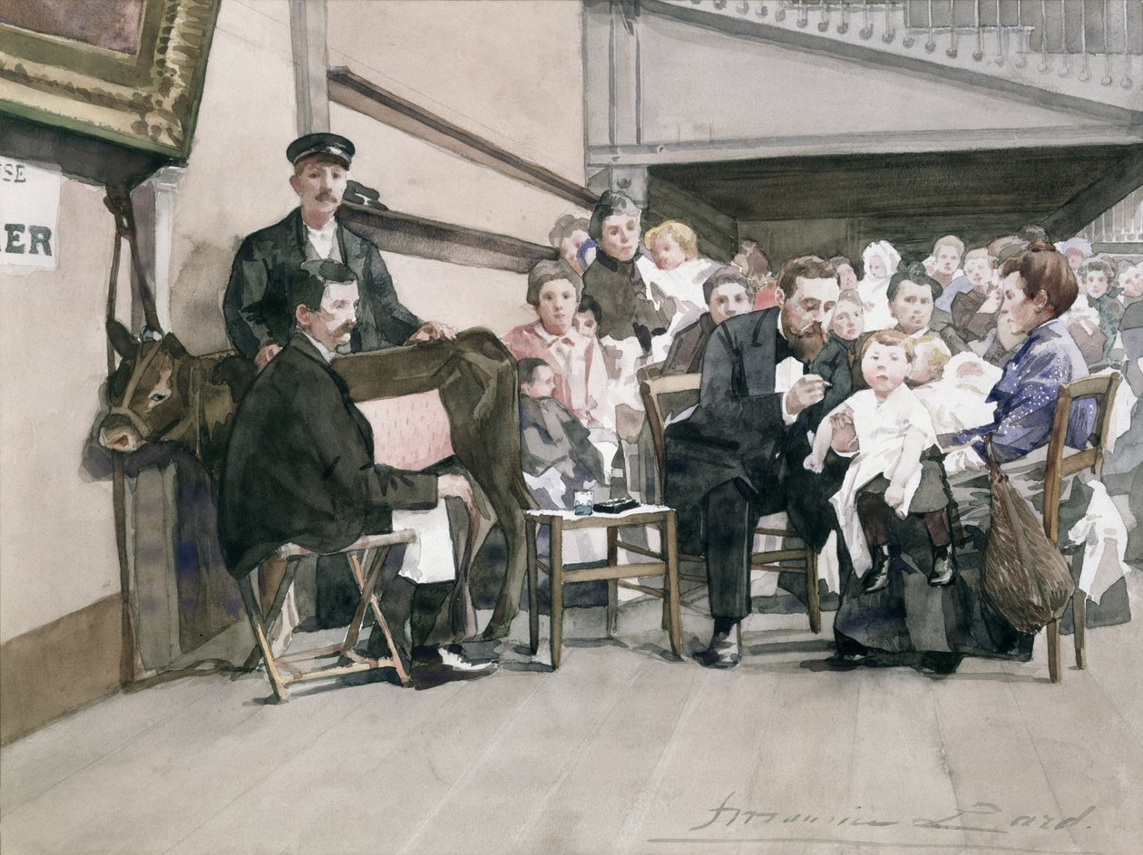 Impfung von Säuglingen am Institut de la Vaccine, Paris von French School