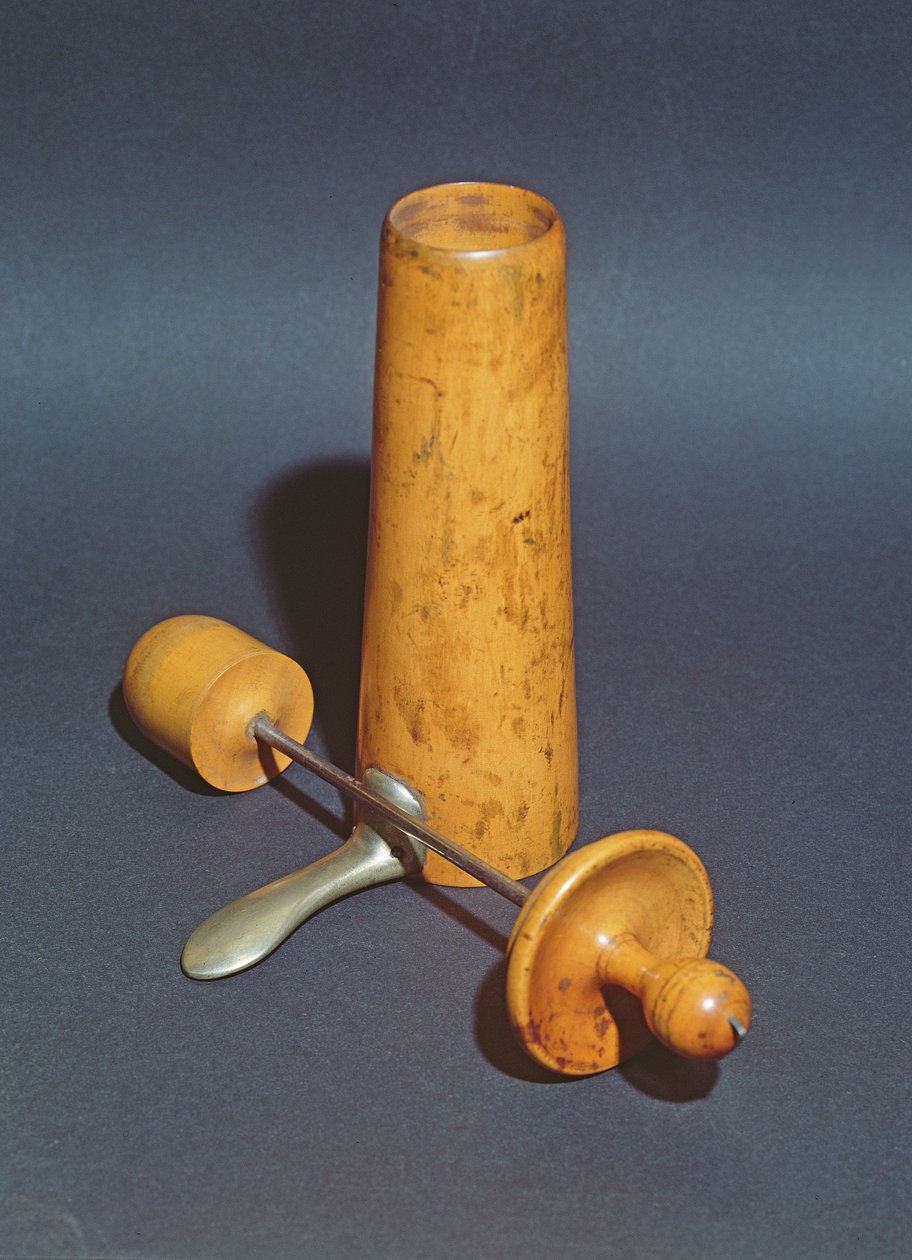 Vaginalspekulum verwendet von Joseph-Claude-Anthelme Recamier (1774-1852) (Holz & Metall) von French School