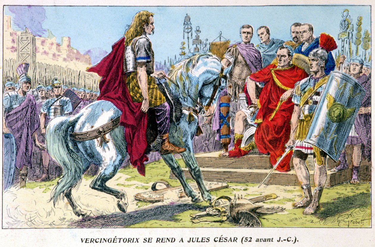 Vercingetorix geht zu Julius Caesar (52 v. Chr.) von French School