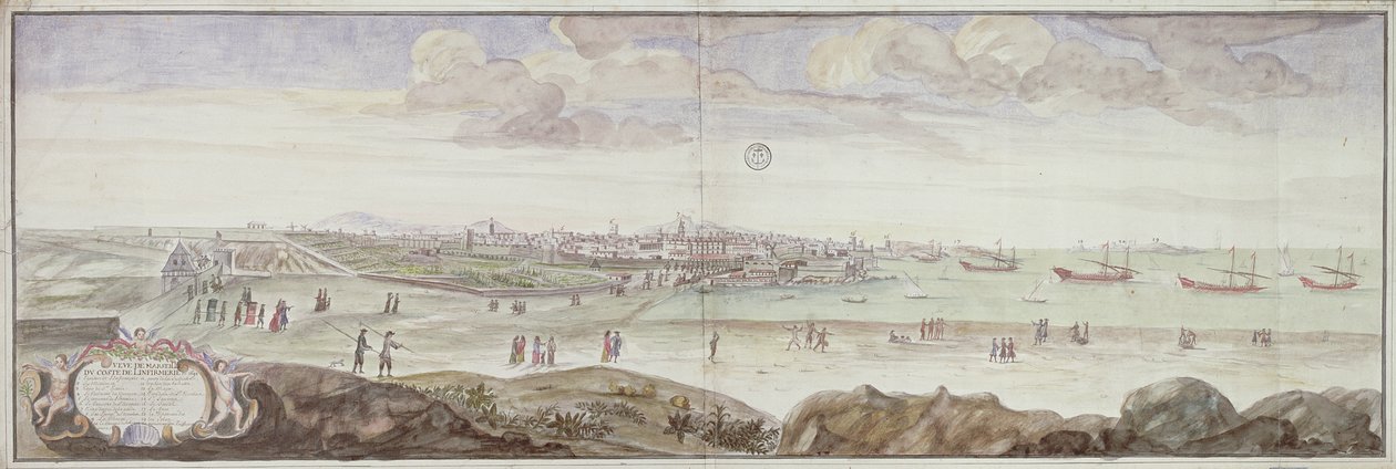 Ansicht von der Seite des Krankenhauses, Marseille, 1698 von French School