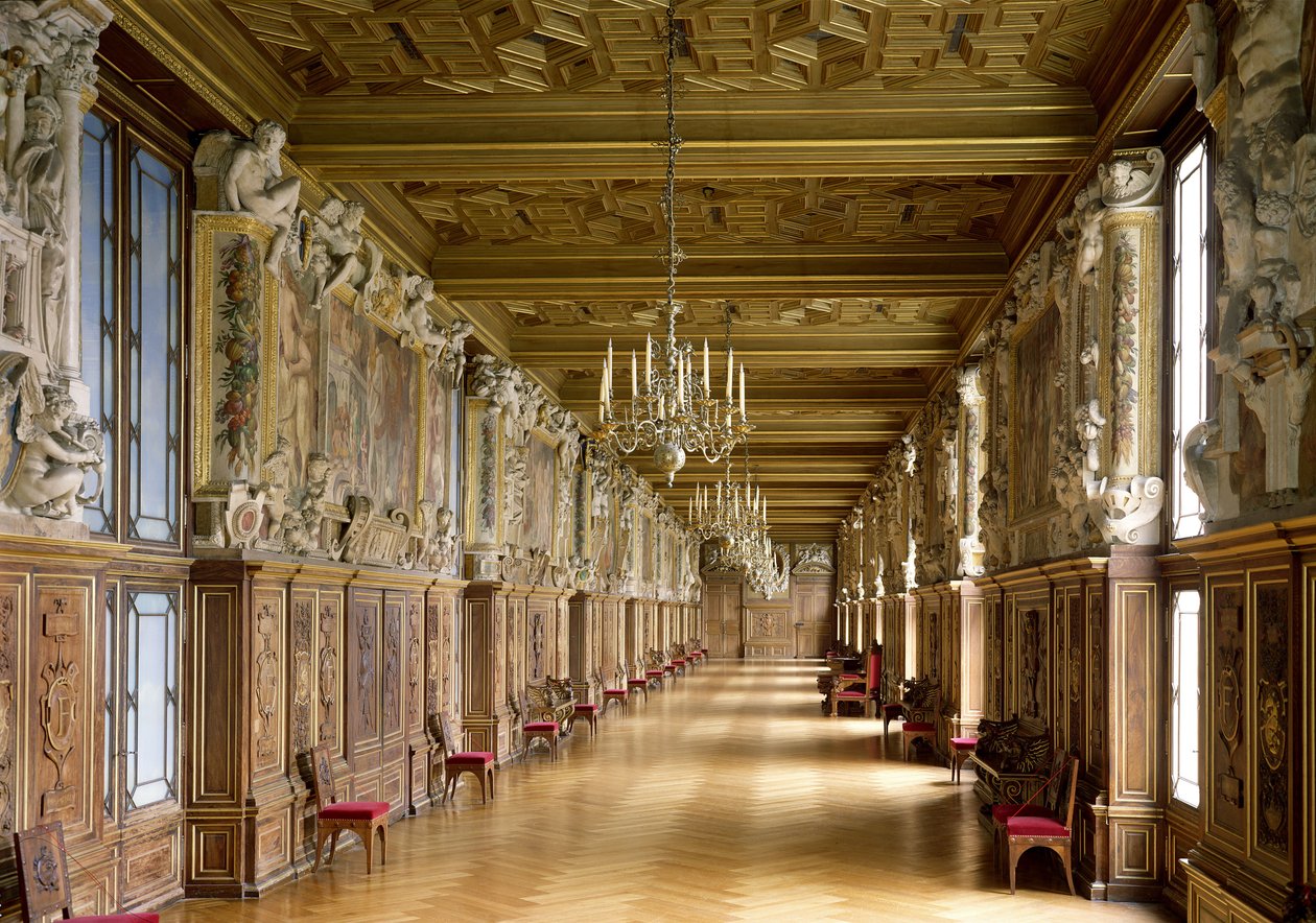 Ansicht der Galerie François I, 1528-40 von French School