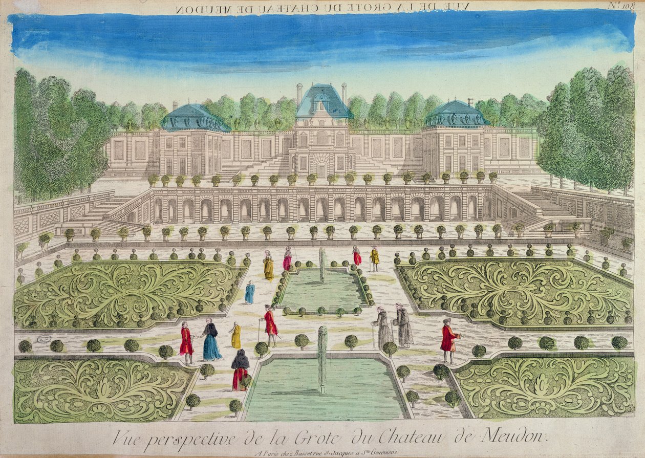 Ansicht der Grotte im Schloss Meudon von French School