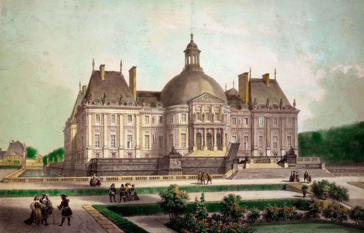 Ansicht des Schlosses Vaux-le-Vicomte in Maincy von French School