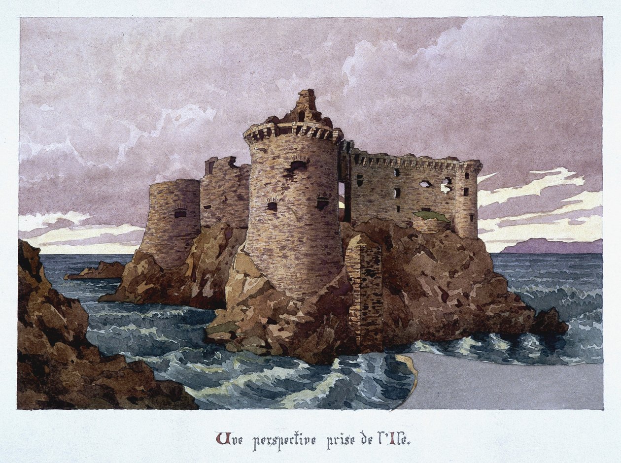 Ansicht der Burgruine aus dem 11. Jahrhundert auf der Insel Yeu (Île-d