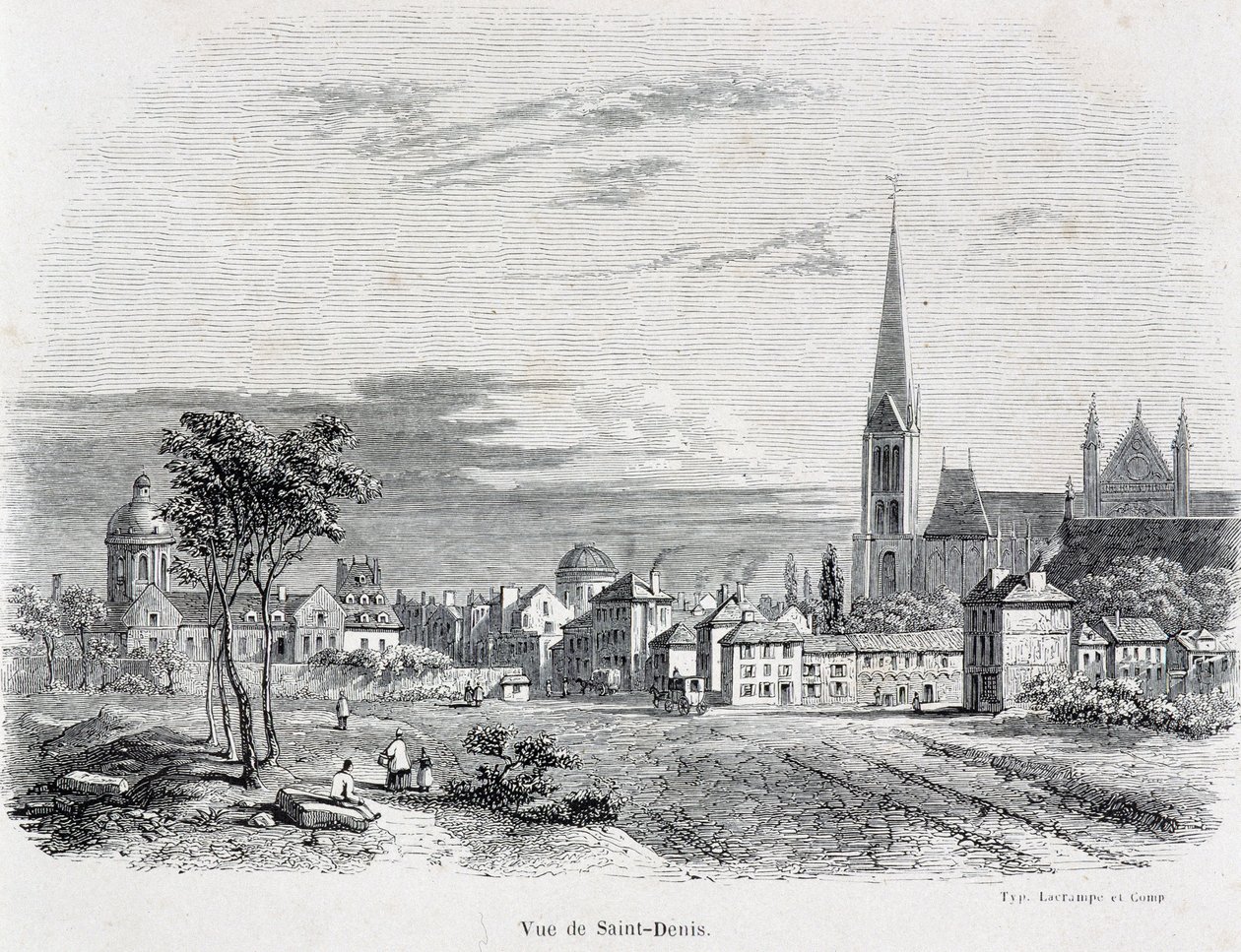 Ansicht der Stadt Saint Denis, frühes 19. Jahrhundert von French School