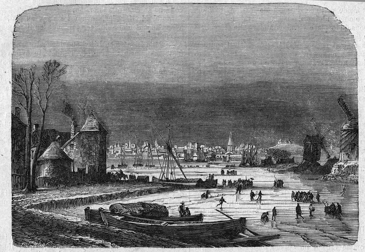 Ansicht der Stadt Den Haag in Holland, Ende des 19. Jahrhunderts. Gravur in „La gazette du dimanche“ vom 5. Dezember 1895. von French School