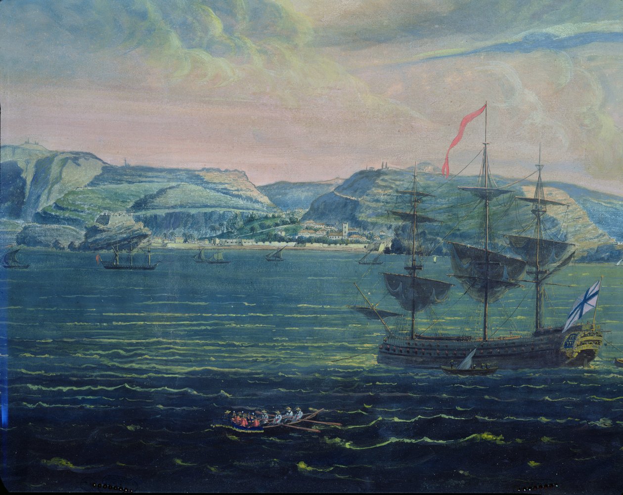 Ansicht der Insel St. Helena, ca. 1820 von French School
