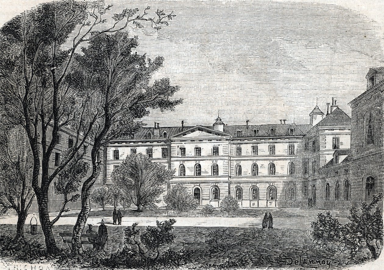 Ansicht des Krankenhauses der Pietie in Paris von French School
