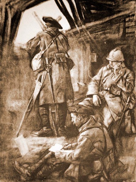 WWI französischer Beobachtungsposten an der Westfront von French School