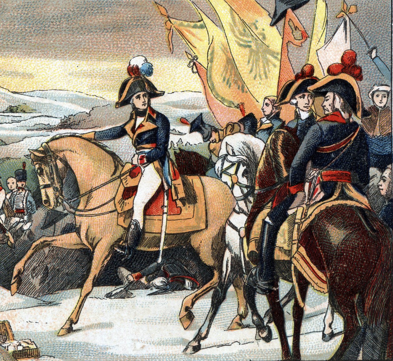 Kriege der Französischen Revolution: Sieg von Jean Victor (Jean-Victor) Moreau (1763-1813) über die Österreicher unter dem Kommando von Erzherzog Johann am 3. Dezember 1800 in der Schlacht von Hohenlinden (Bayern - Deutschland). von French School