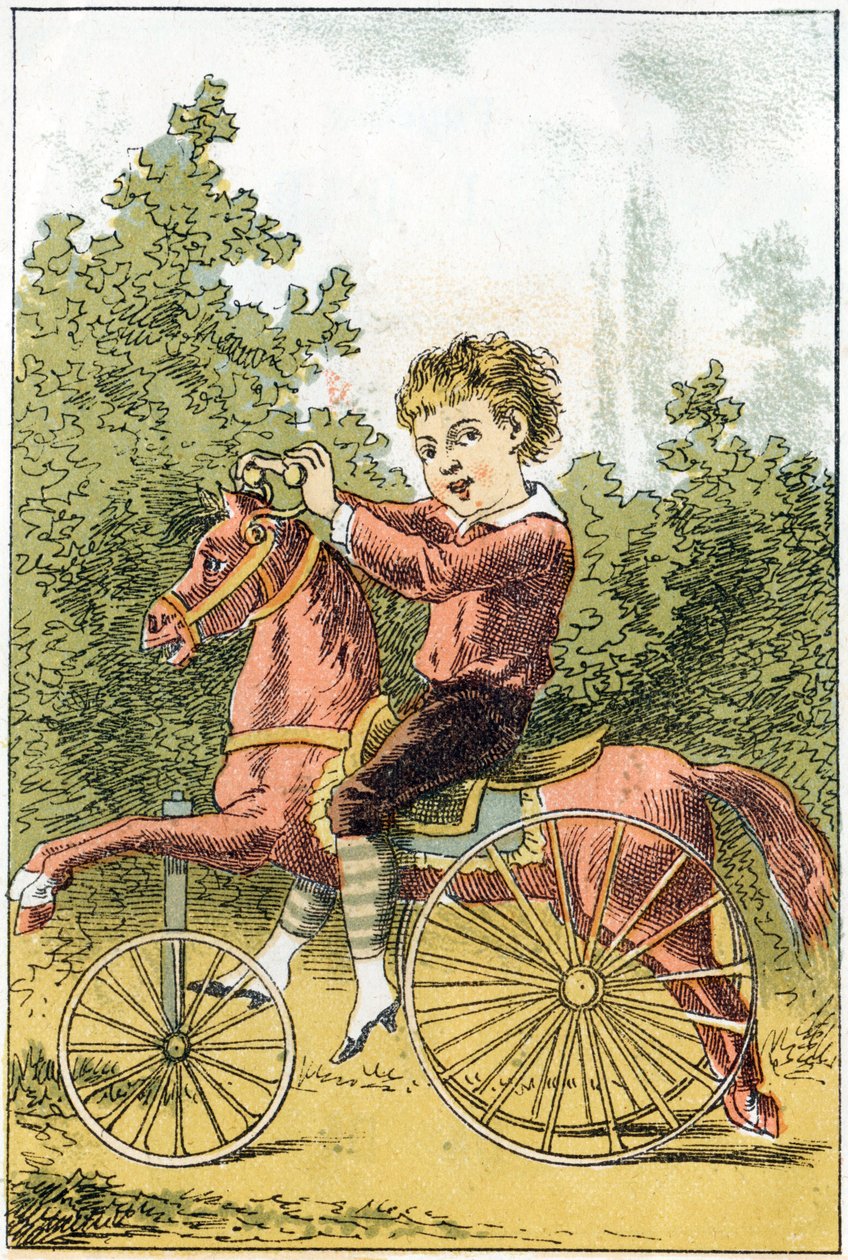 Beim Spielen des Pferdes sagen wir U U U U U U U U DA DA - im „Alphabet des petits savants“, späte 19. Jahrhundert von French School