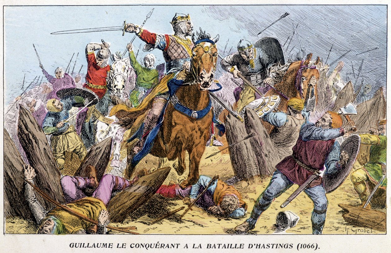 Wilhelm der Eroberer in der Schlacht von Hastings von French School