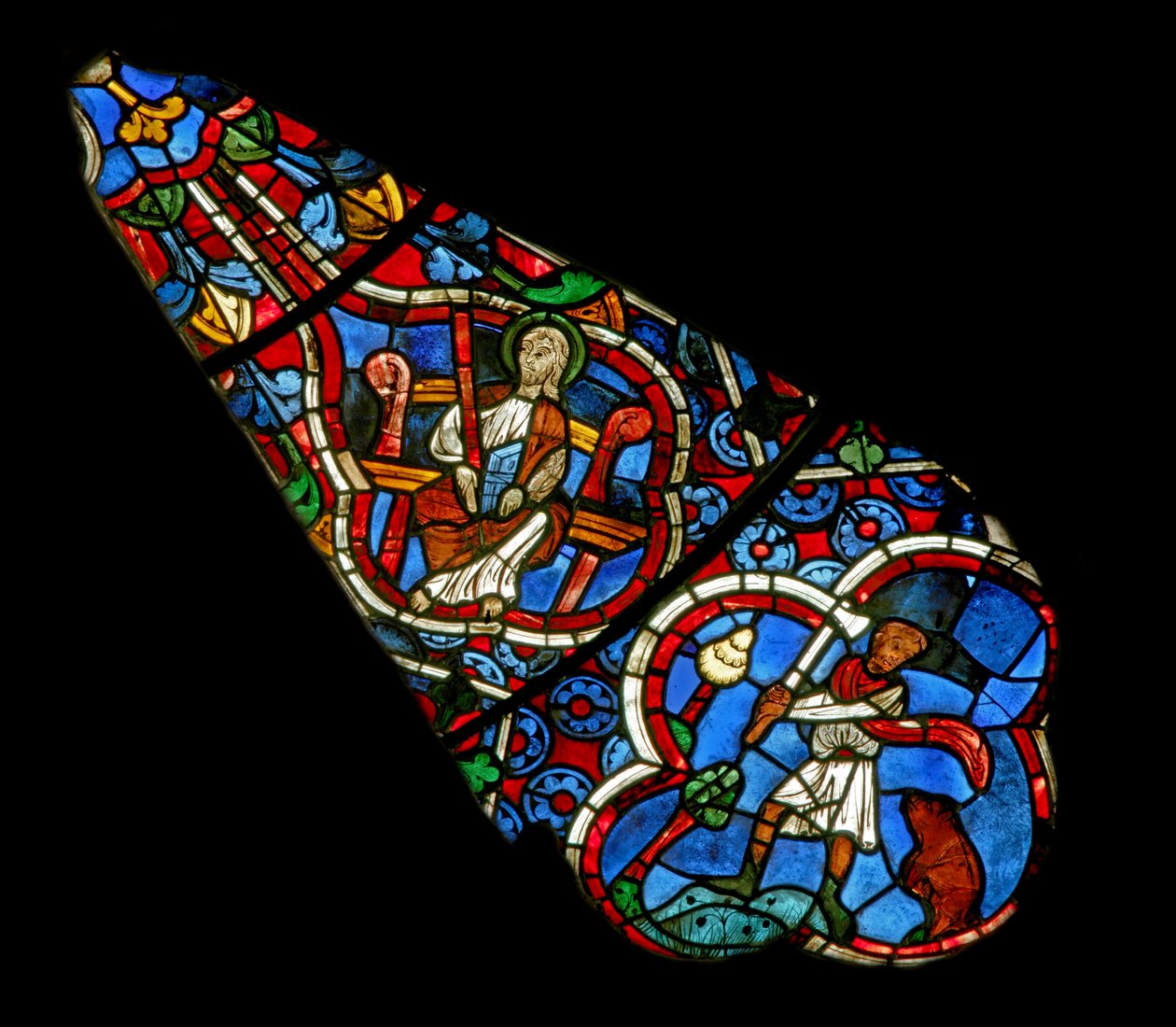 Fenster Ew mit einem Apostel und den Monatsarbeiten: Dezember von French School