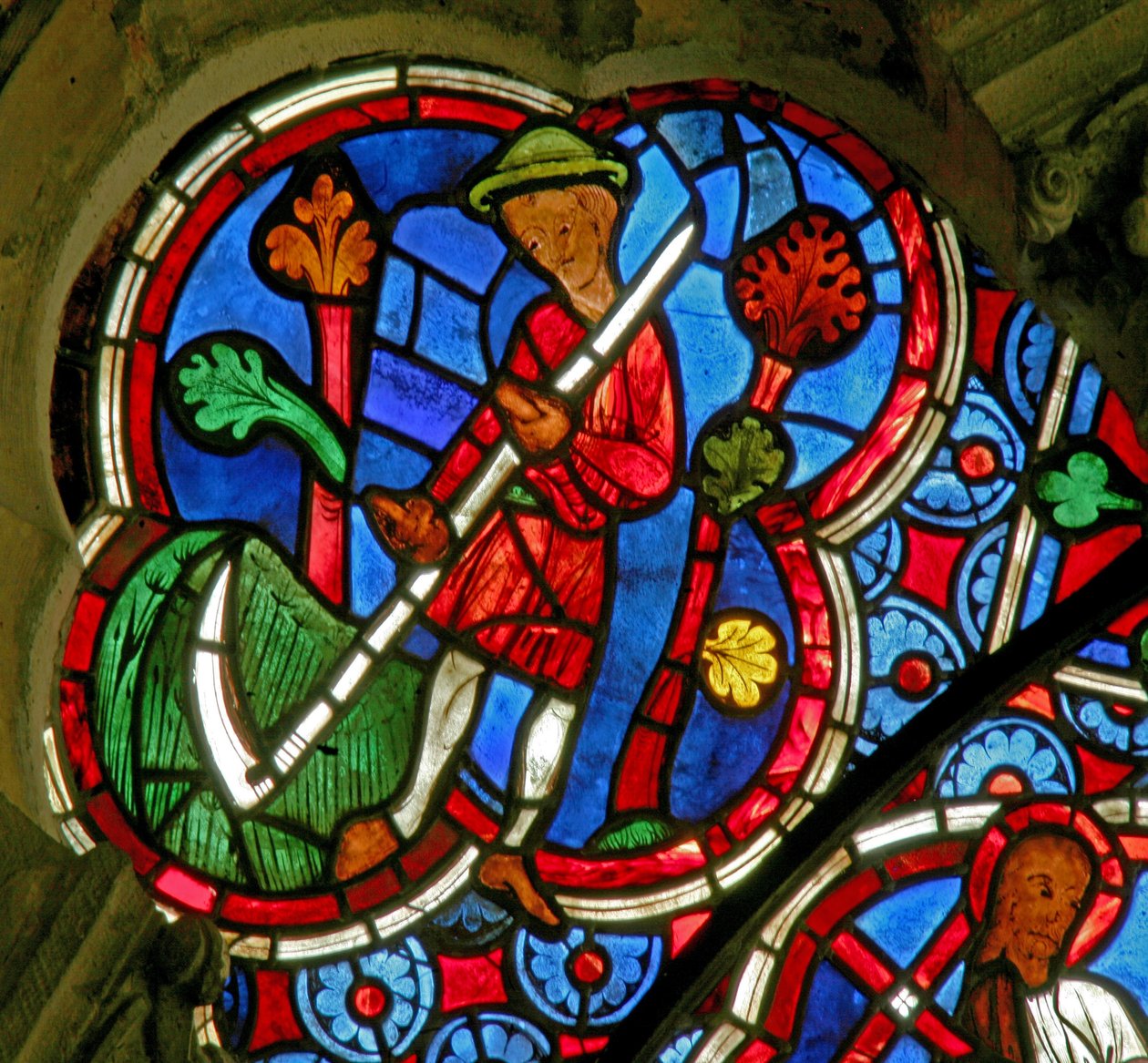 Fenster Ew mit den Monatsarbeiten: Juni von French School