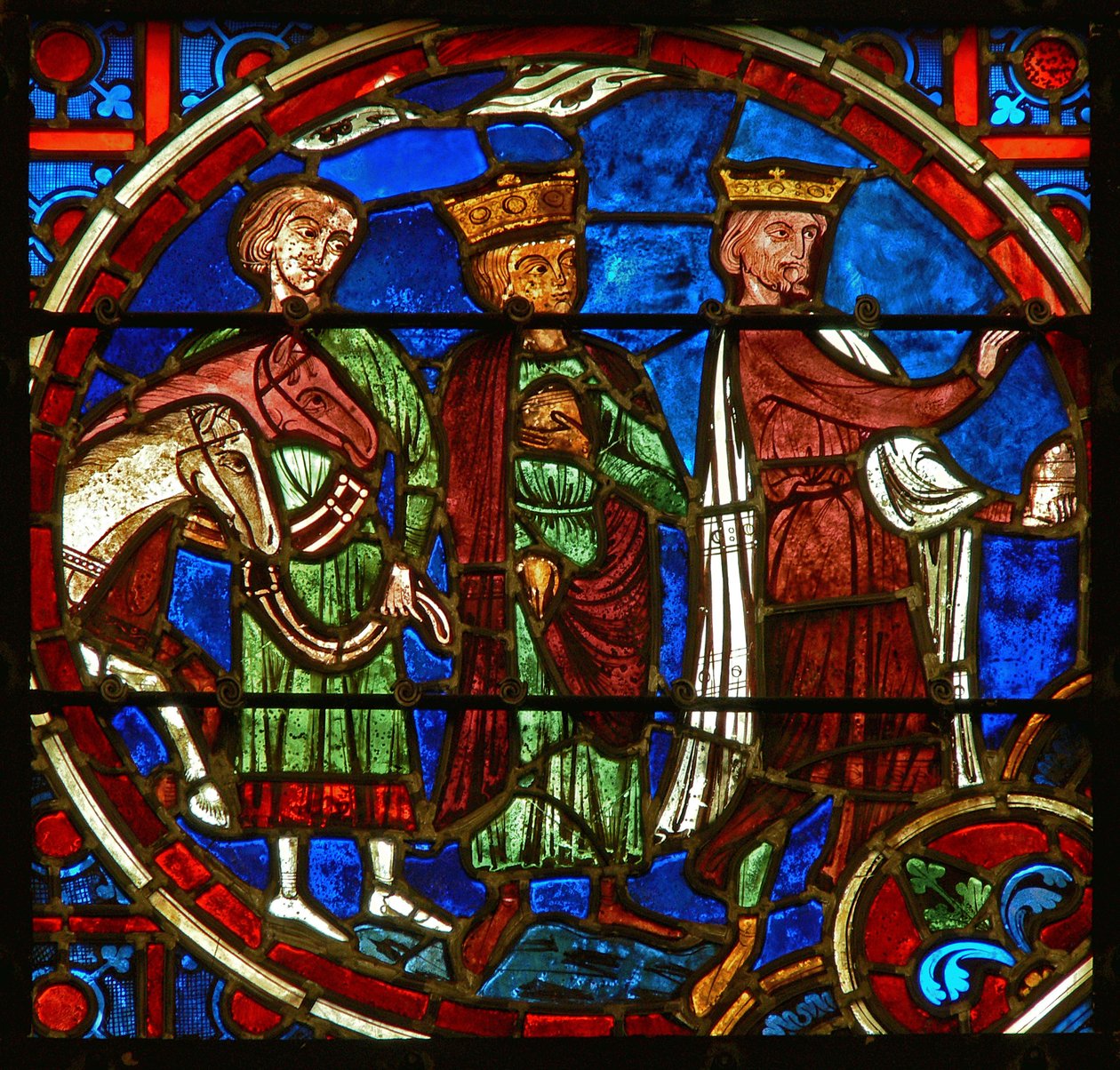 Fenster mit Darstellung der Anbetung der Weisen von French School