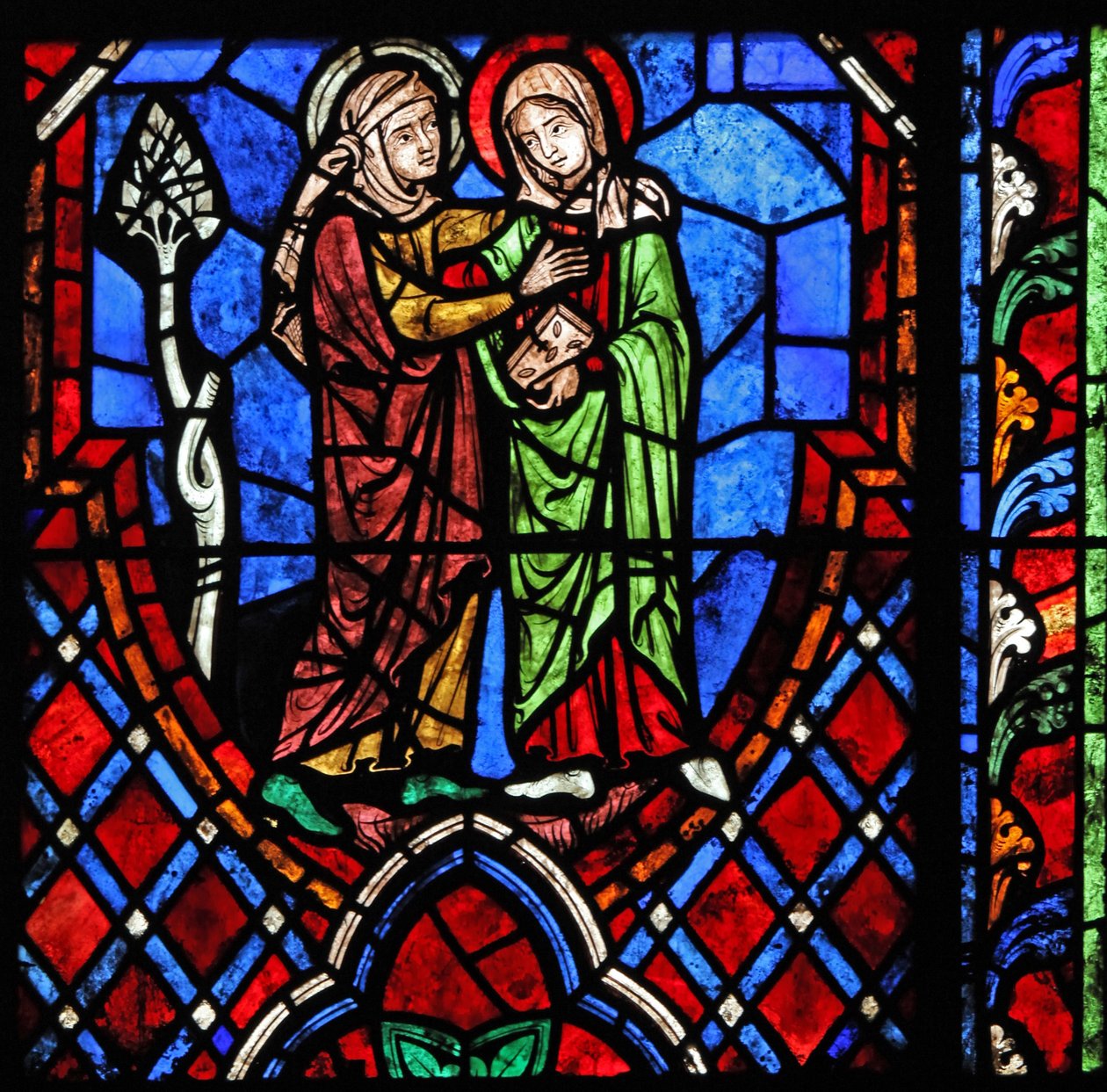 Fenster w01, Darstellung der Heimsuchung von French School