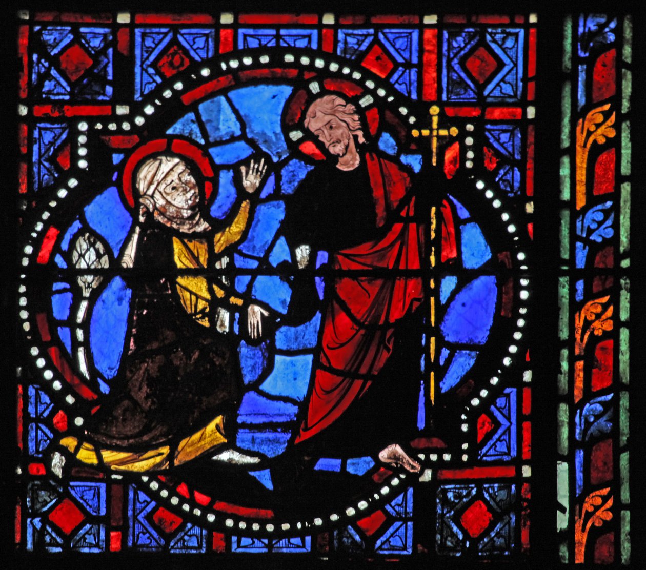 Fenster w02, Darstellung einer Auferstehungsszene: Noli Me Tangere von French School